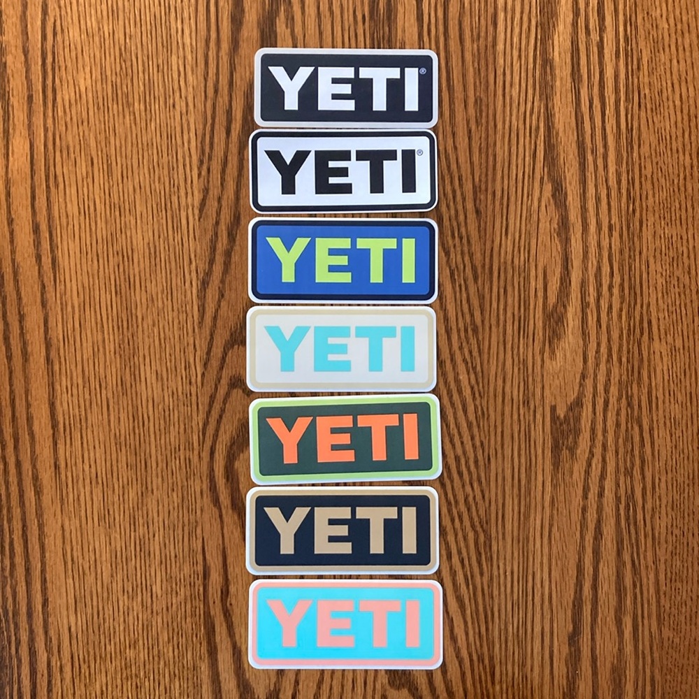 Set of 7 YETI stickers